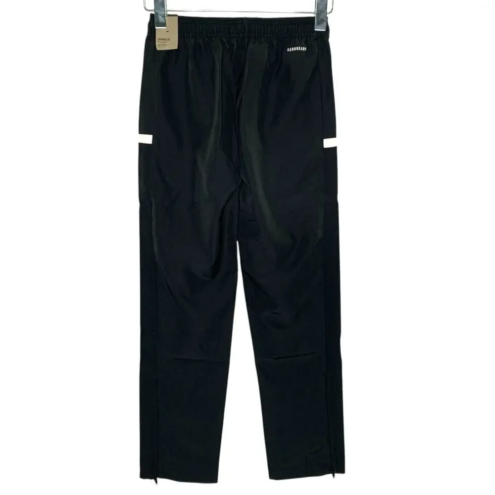 Adidas M NEW Youth Woven Pants Taper Leg Football Soccer Active Sports Black